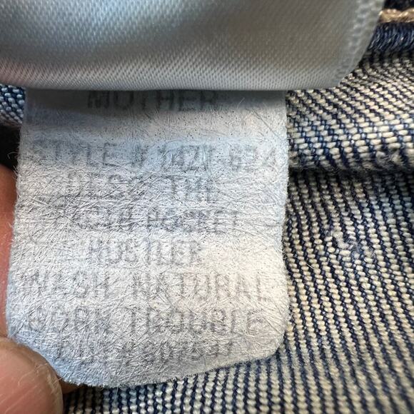 Mother The Patch Pocket Hustler Crop Jean Button Fly Half Raw Hem Size 25 - Picture 5 of 16